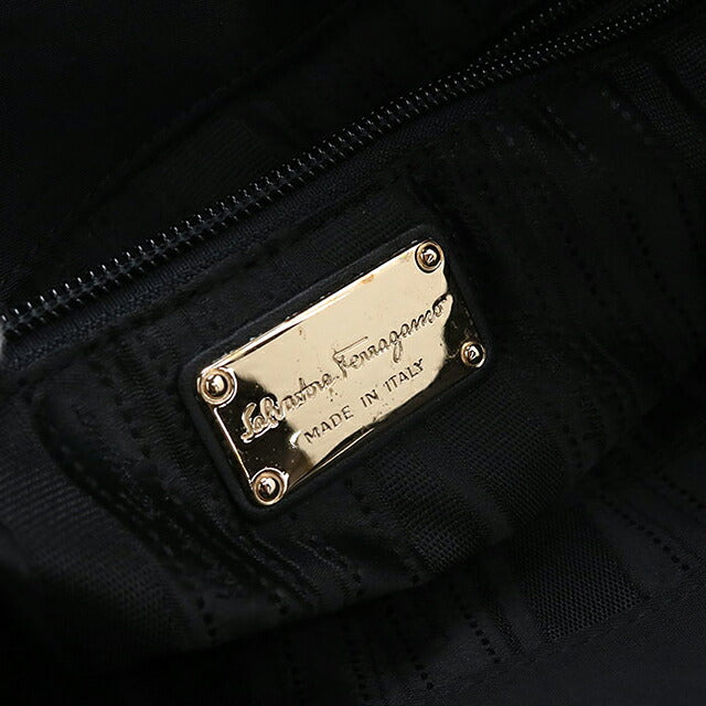 中古 フェラガモ トートバッグ レディース ブランド FERRAGAMO ガンチーニ  21 C907 ブラック USDFR116878011