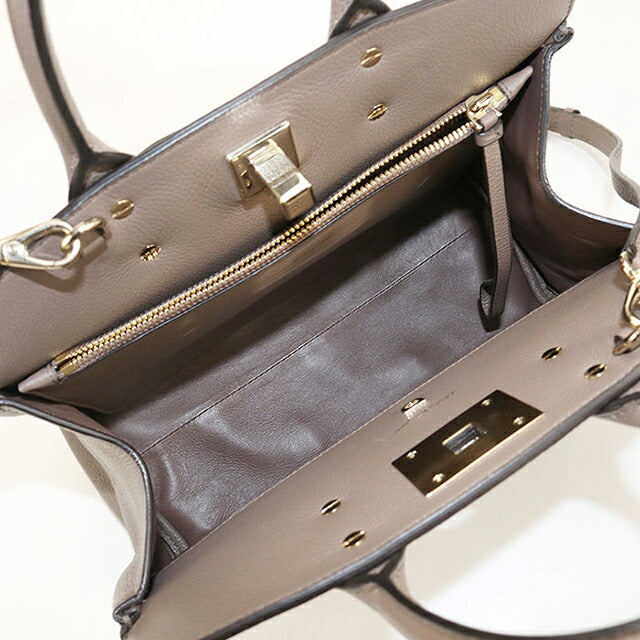 中古 フェラガモ ハンドバッグ レディース ブランド FERRAGAMO ガンチーニ ステューディオバッグ スモール 21H159 グレー USDFR117230011