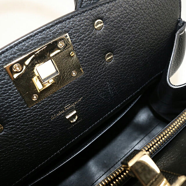 中古 フェラガモ トートバッグ レディース ブランド FERRAGAMO ガンチーニ 2WAY 21 H159 グレー USDFR117254011