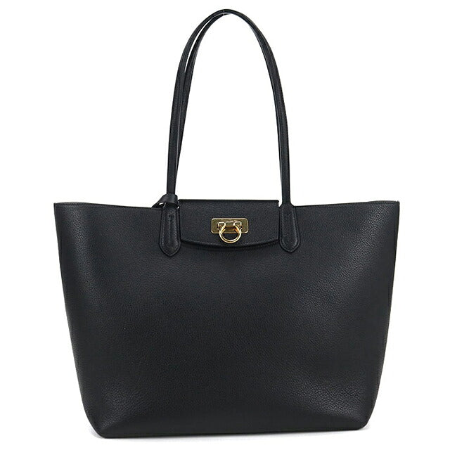 中古 フェラガモ トートバッグ レディース ブランド FERRAGAMO ガンチーニ 21 I376 ブラック USDFR117257011