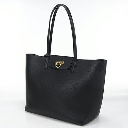 中古 フェラガモ トートバッグ レディース ブランド FERRAGAMO ガンチーニ 21 I376 ブラック USDFR117257011