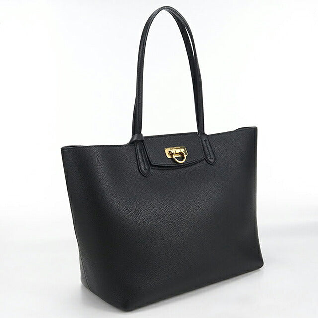 中古 フェラガモ トートバッグ レディース ブランド FERRAGAMO ガンチーニ 21 I376 ブラック USDFR117257011