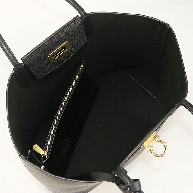 中古 フェラガモ トートバッグ レディース ブランド FERRAGAMO ガンチーニ 21 I376 ブラック USDFR117257011