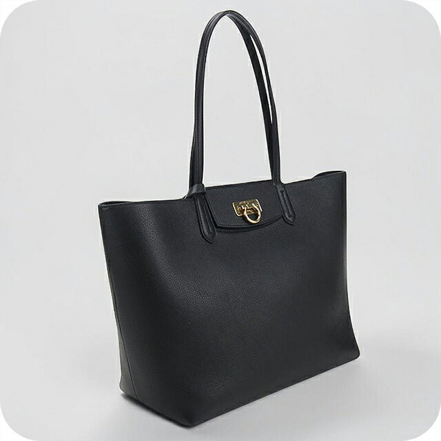 中古 フェラガモ トートバッグ レディース ブランド FERRAGAMO ガンチーニ 21 I376 ブラック USDFR117257011