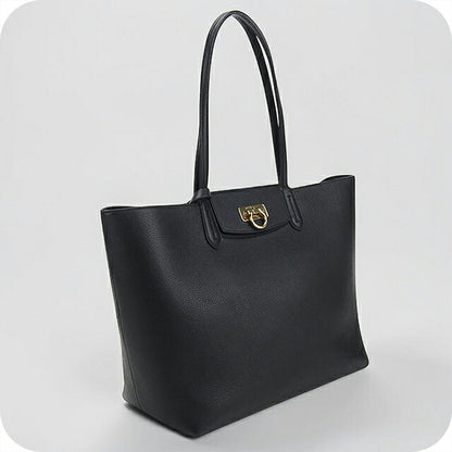 中古 フェラガモ トートバッグ レディース ブランド FERRAGAMO ガンチーニ 21 I376 ブラック USDFR117257011