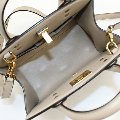 中古 フェラガモ ハンドバッグ レディース ブランド FERRAGAMO ガンチーニ スタジオボックスバッグ ミニ 2WAY 21 1424 ベージュ USDFR117675011
