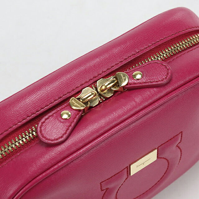 中古 フェラガモ 斜め掛け ショルダーバッグ レディース ブランド FERRAGAMO ガンチーニ 21 H006 ピンク USDFR118201011