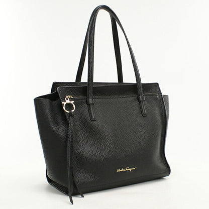 中古 フェラガモ トートバッグ レディース ブランド FERRAGAMO ガンチーニ  21 F216 ブラック USDFR119637011
