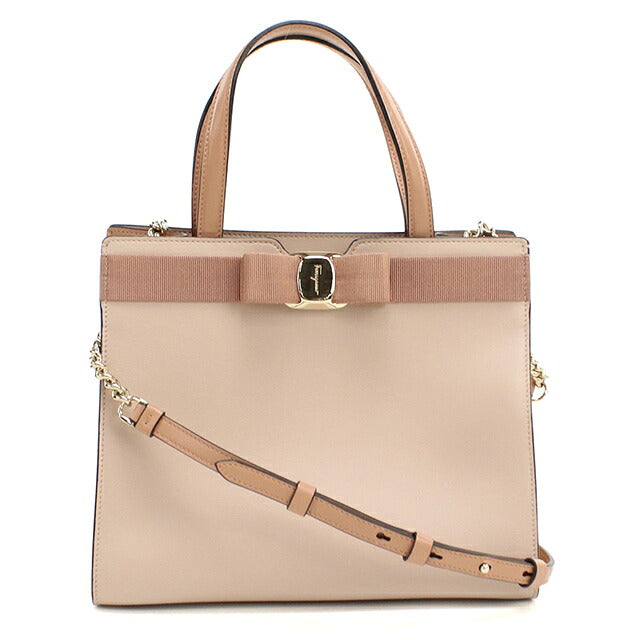 中古 フェラガモ トートバッグ レディース ブランド FERRAGAMO ヴァラリボン 2WAY 21 I290 ピンク USDFR119739011
