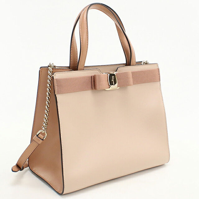 中古 フェラガモ トートバッグ レディース ブランド FERRAGAMO ヴァラリボン 2WAY 21 I290 ピンク USDFR119739011