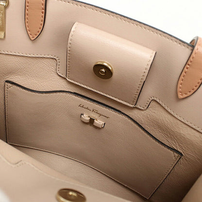 中古 フェラガモ トートバッグ レディース ブランド FERRAGAMO ヴァラリボン 2WAY 21 I290 ピンク USDFR119739011