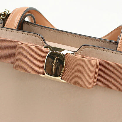 中古 フェラガモ トートバッグ レディース ブランド FERRAGAMO ヴァラリボン 2WAY 21 I290 ピンク USDFR119739011