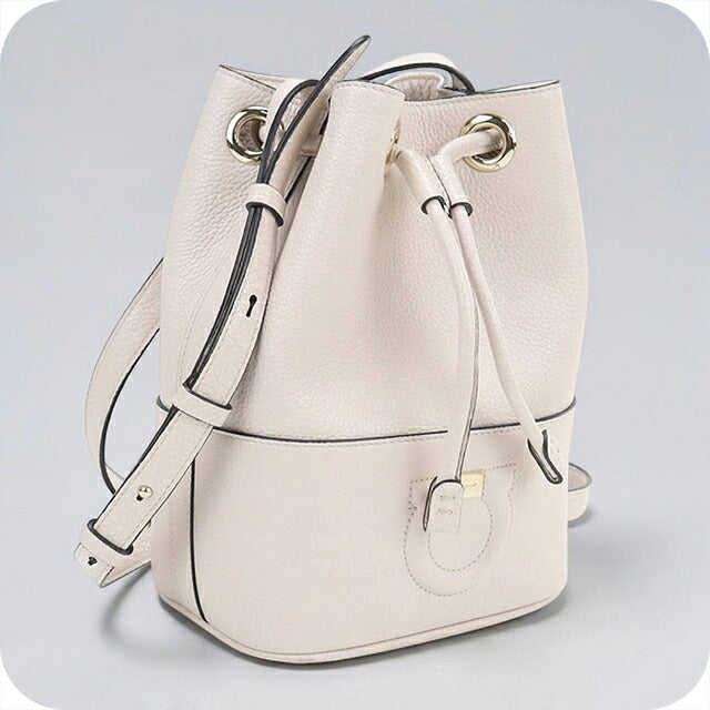 中古 フェラガモ ショルダーバッグ レディース ブランド FERRAGAMO  バケットバッグ 21 H484 ホワイト USDFR121126011