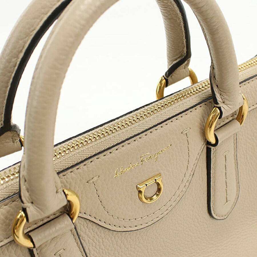 中古 フェラガモ ハンドバッグ レディース ブランド FERRAGAMO ガンチーニ 2WAY 21 0388 ベージュ バッグ USDFR95582011