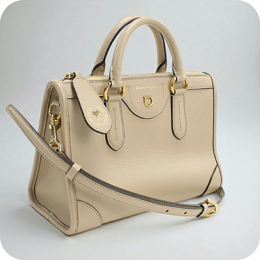 中古 フェラガモ ハンドバッグ レディース ブランド FERRAGAMO ガンチーニ 2WAY 21 0388 ベージュ バッグ USDFR95582011