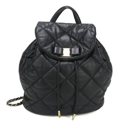 中古 フェラガモ リュック レディース ブランド FERRAGAMO ヴァラ バックパック レザー 21 F734 ブラック バッグ USDFR95929011