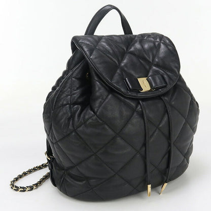 中古 フェラガモ リュック レディース ブランド FERRAGAMO ヴァラ バックパック レザー 21 F734 ブラック バッグ USDFR95929011