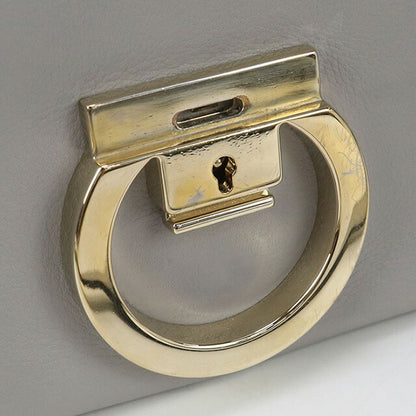 中古 フェラガモ 斜め掛け ショルダーバッグ レディース ブランド FERRAGAMO ガンチーニ レザー 21 H004 グレー バッグ USDFR96901011