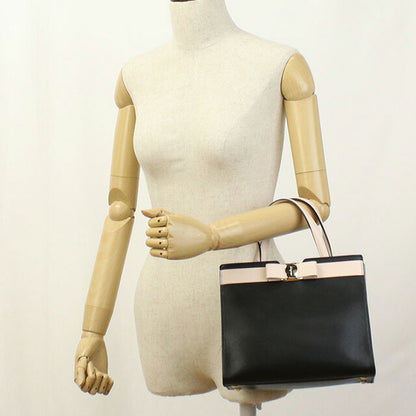 中古 フェラガモ トートバッグ レディース ブランド FERRAGAMO ヴァラ リボン 2WAY 21 1290 ブラック バッグ USDFR97346011
