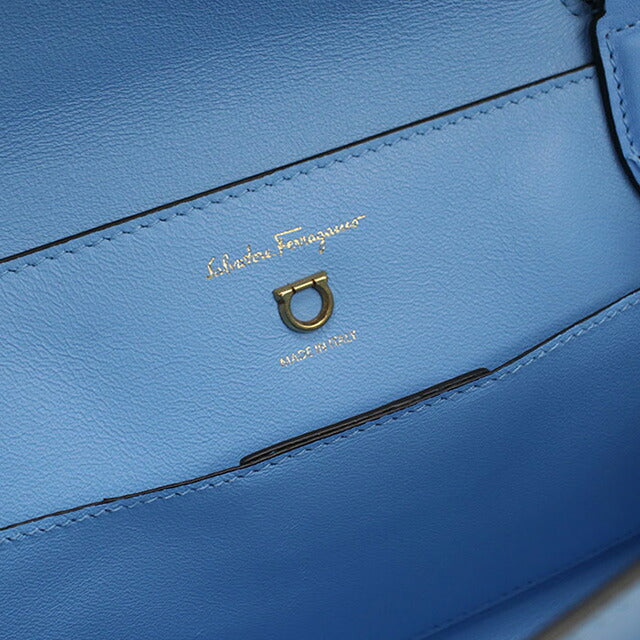 中古 フェラガモ ハンドバッグ レディース ブランド FERRAGAMO ガンチーニ 21 1495 ブルー バッグ USDFR97473011