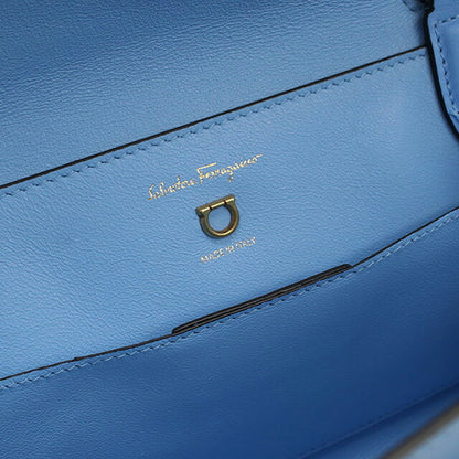 中古 フェラガモ ハンドバッグ レディース ブランド FERRAGAMO ガンチーニ 21 1495 ブルー バッグ USDFR97473011