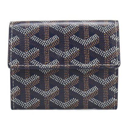 中古 ゴヤール 二つ折り財布 二折財布 ユニセックス ブランド GOYARD マリニー ウォレット ネイビー USDGO113980011