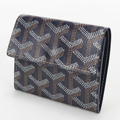 中古 ゴヤール 二つ折り財布 二折財布 ユニセックス ブランド GOYARD マリニー ウォレット ネイビー USDGO113980011