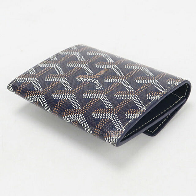 中古 ゴヤール 二つ折り財布 二折財布 ユニセックス ブランド GOYARD マリニー ウォレット ネイビー USDGO113980011