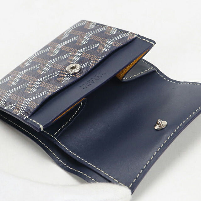 中古 ゴヤール 二つ折り財布 二折財布 ユニセックス ブランド GOYARD マリニー ウォレット ネイビー USDGO113980011