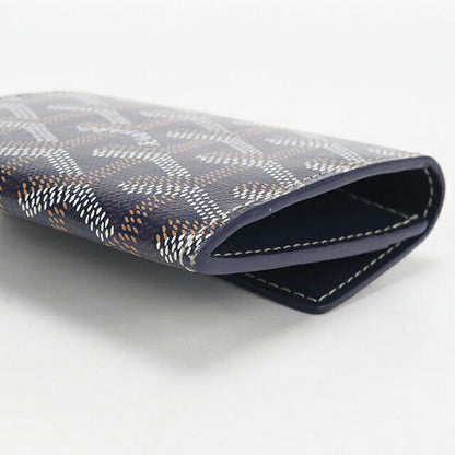 中古 ゴヤール 二つ折り財布 二折財布 ユニセックス ブランド GOYARD マリニー ウォレット ネイビー USDGO113980011