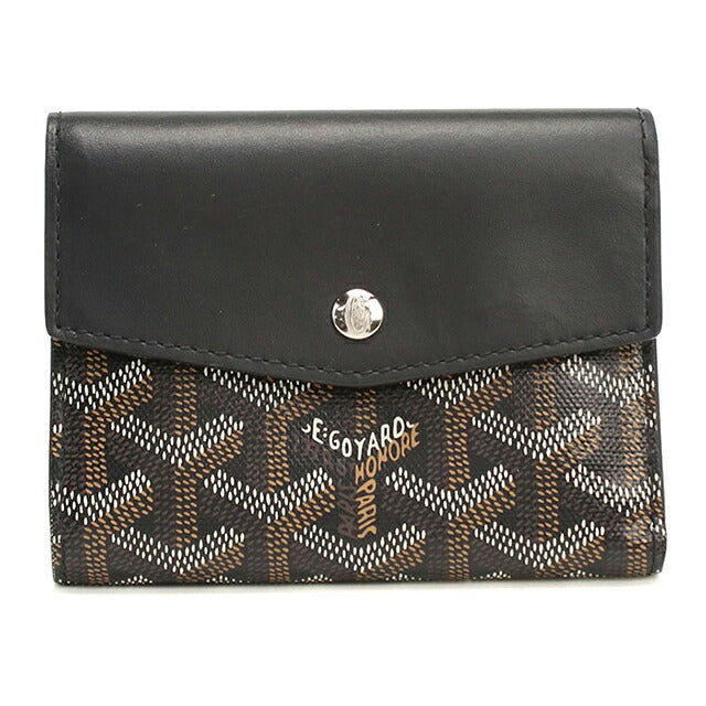 中古 ゴヤール 三つ折り財布 三折財布 コンパクト ユニセックス ブランド GOYARD サン・ガブリエルウォレット ブラック USDGO118365011