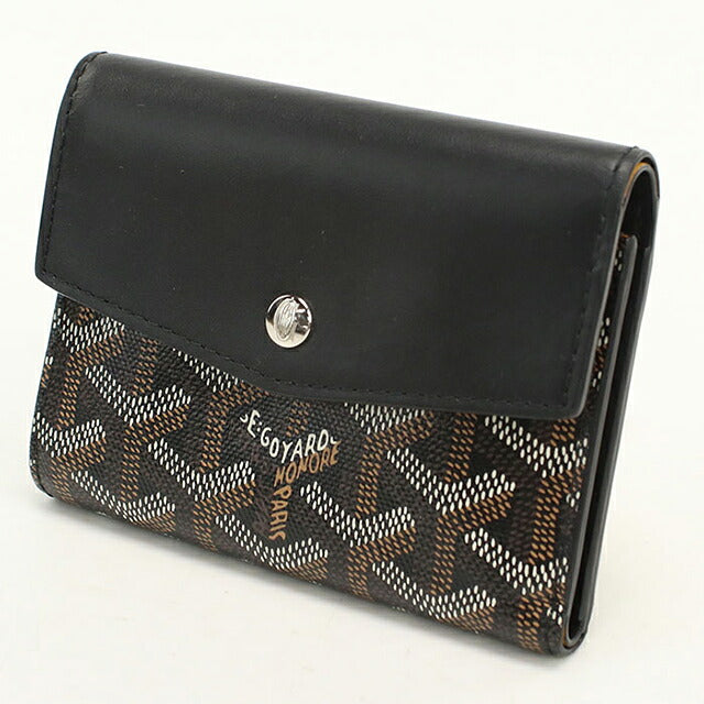 中古 ゴヤール 三つ折り財布 三折財布 コンパクト ユニセックス ブランド GOYARD サン・ガブリエルウォレット ブラック USDGO118365011