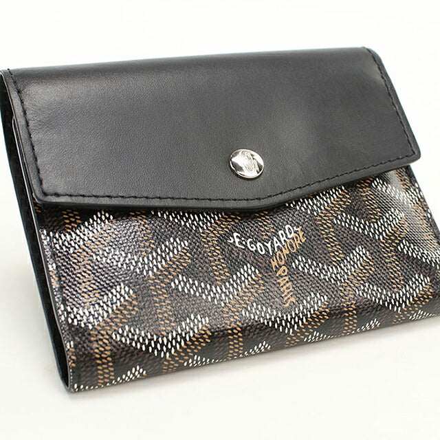 中古 ゴヤール 三つ折り財布 三折財布 コンパクト ユニセックス ブランド GOYARD サン・ガブリエルウォレット ブラック USDGO118365011