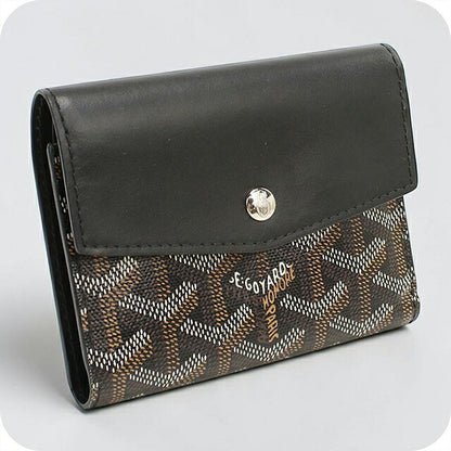 中古 ゴヤール 三つ折り財布 三折財布 コンパクト ユニセックス ブランド GOYARD サン・ガブリエルウォレット ブラック USDGO118365011