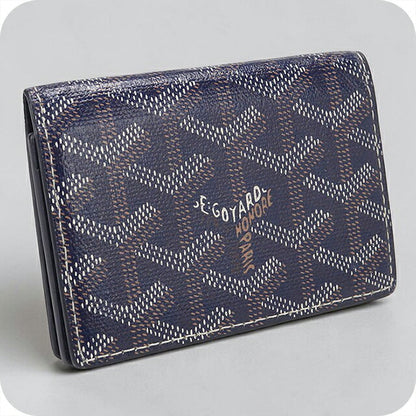 中古 ゴヤール 名刺入れ ユニセックス ブランド GOYARD マルゼルブ ネイビー USDGO118477011