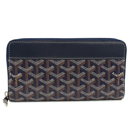 中古 ゴヤール 長財布ラウンドファスナー ユニセックス ブランド GOYARD  マティニョンGM ウォレット MATIG2GMLTY ネイビー USDGO120496011