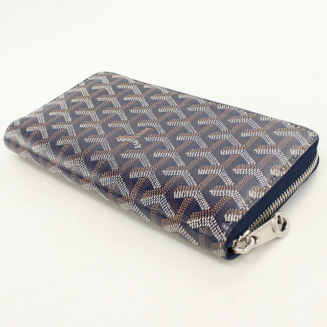 中古 ゴヤール 長財布ラウンドファスナー ユニセックス ブランド GOYARD  マティニョンGM ウォレット MATIG2GMLTY ネイビー USDGO120496011