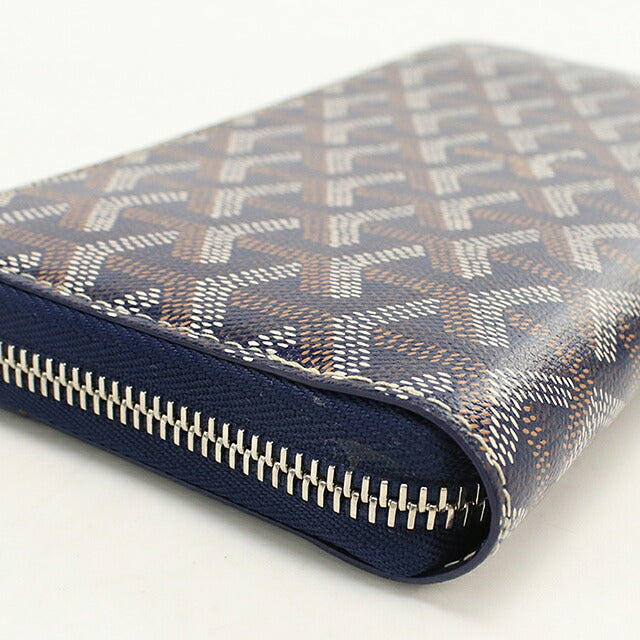 中古 ゴヤール 長財布ラウンドファスナー ユニセックス ブランド GOYARD  マティニョンGM ウォレット MATIG2GMLTY ネイビー USDGO120496011