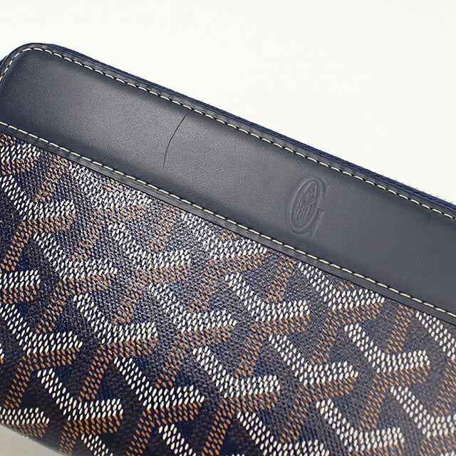 中古 ゴヤール 長財布ラウンドファスナー ユニセックス ブランド GOYARD  マティニョンGM ウォレット MATIG2GMLTY ネイビー USDGO120496011