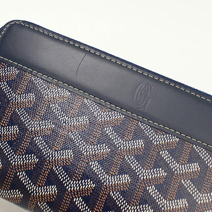 中古 ゴヤール 長財布ラウンドファスナー ユニセックス ブランド GOYARD  マティニョンGM ウォレット MATIG2GMLTY ネイビー USDGO120496011