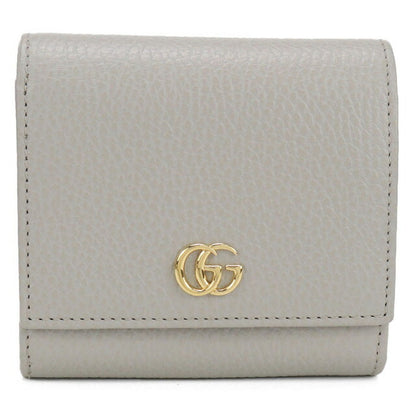 中古 グッチ 二折財布 レディース ブランド GUCCI GGマーモント ミディアム ウォレット レザー 598587 グレー 財布 USDGU100084011