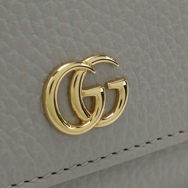 中古 グッチ 二折財布 レディース ブランド GUCCI GGマーモント ミディアム ウォレット レザー 598587 グレー 財布 USDGU100084011