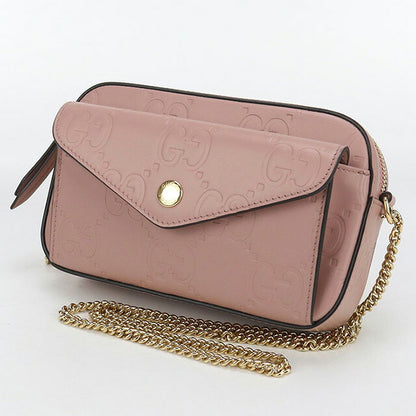 中古 グッチ 斜め掛け ショルダーバッグ レディース ブランド GUCCI ジャンボGG チェーンショルダーバッグ レザー 781554 ピンク バッグ USDGU100204011