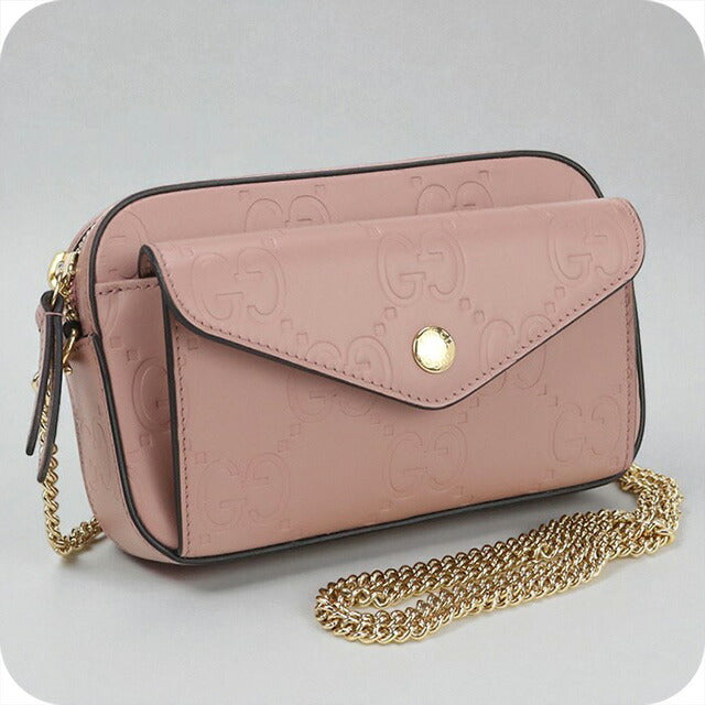中古 グッチ 斜め掛け ショルダーバッグ レディース ブランド GUCCI ジャンボGG チェーンショルダーバッグ レザー 781554 ピンク バッグ USDGU100204011