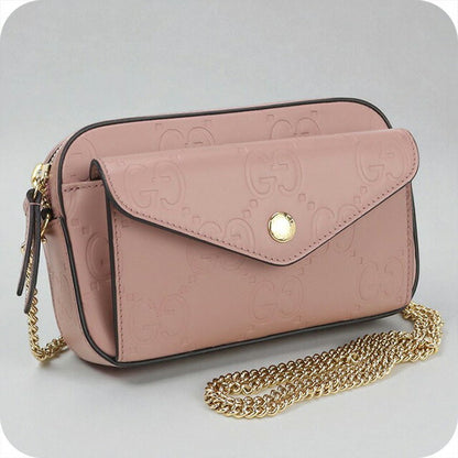 中古 グッチ 斜め掛け ショルダーバッグ レディース ブランド GUCCI ジャンボGG チェーンショルダーバッグ レザー 781554 ピンク バッグ USDGU100204011