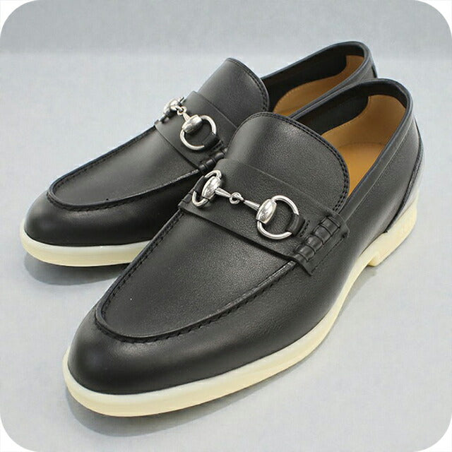 中古 グッチ ローファー メンズ ブランド GUCCI ホースビット ビット ローファー レザー 782672 ブラック シューズ USDGU100464011