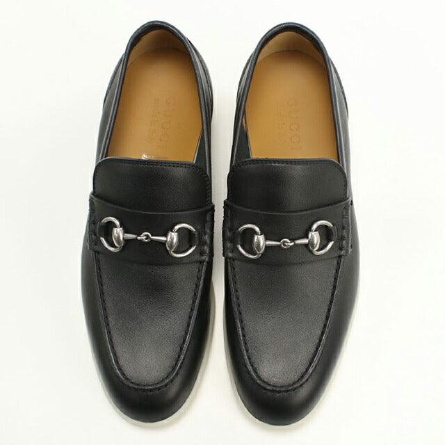 中古 グッチ ローファー メンズ ブランド GUCCI ホースビット ビット ローファー レザー 782672 ブラック シューズ USDGU100464011