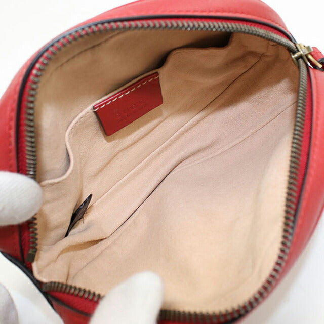 中古 グッチ ボディバッグ レディース ブランド GUCCI GGマーモント ベルトバッグ レザー 476434 レッド バッグ USDGU100483011