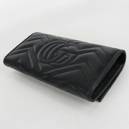中古 グッチ 長財布二折 レディース ブランド GUCCI ダブルG コンチネンタルウォレット レザー 443436 ブラック 財布 USDGU102234011