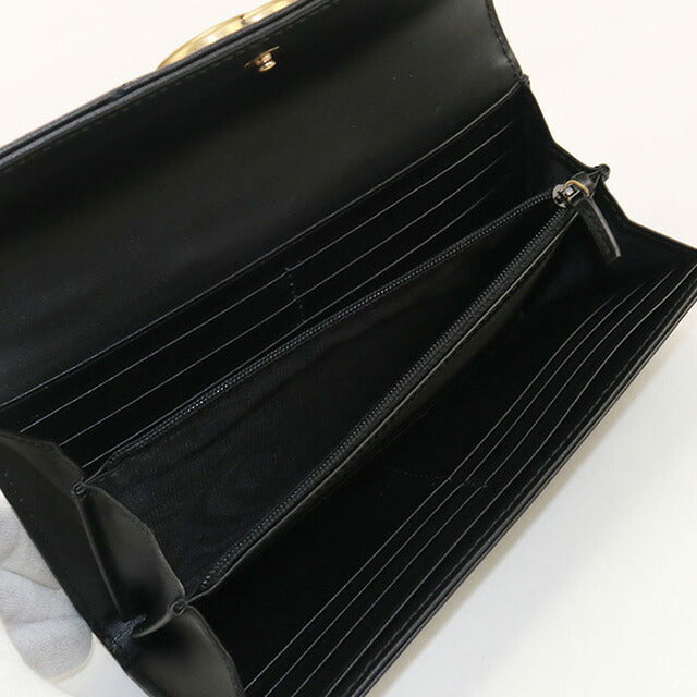 中古 グッチ 長財布二折 レディース ブランド GUCCI ダブルG コンチネンタルウォレット レザー 443436 ブラック 財布 USDGU102234011